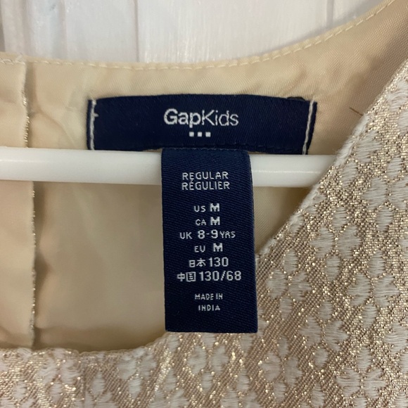 GAP Kids Gold/White Shift Dress - size M - Picture 4 of 4